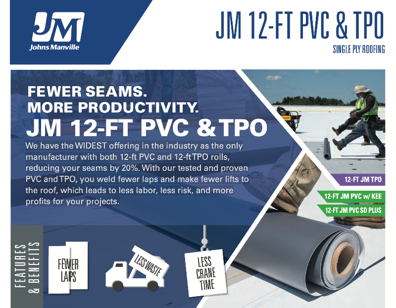 JM 12ft PVC and TPO
